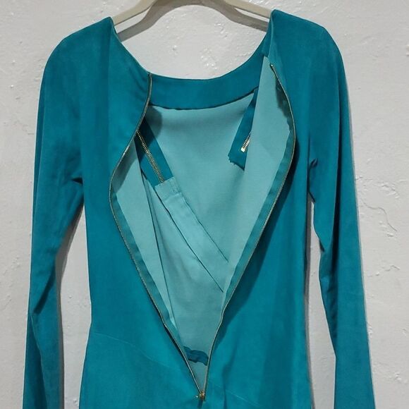 Jean Claude Jitrois Genuine Suede Dress in Teal Size XS - Picture 9 of 17